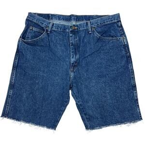Wrangler Dad Jean Shorts Mens 40" (40x9.75) Cutoffs Denim Jorts Dark Wash Cotton